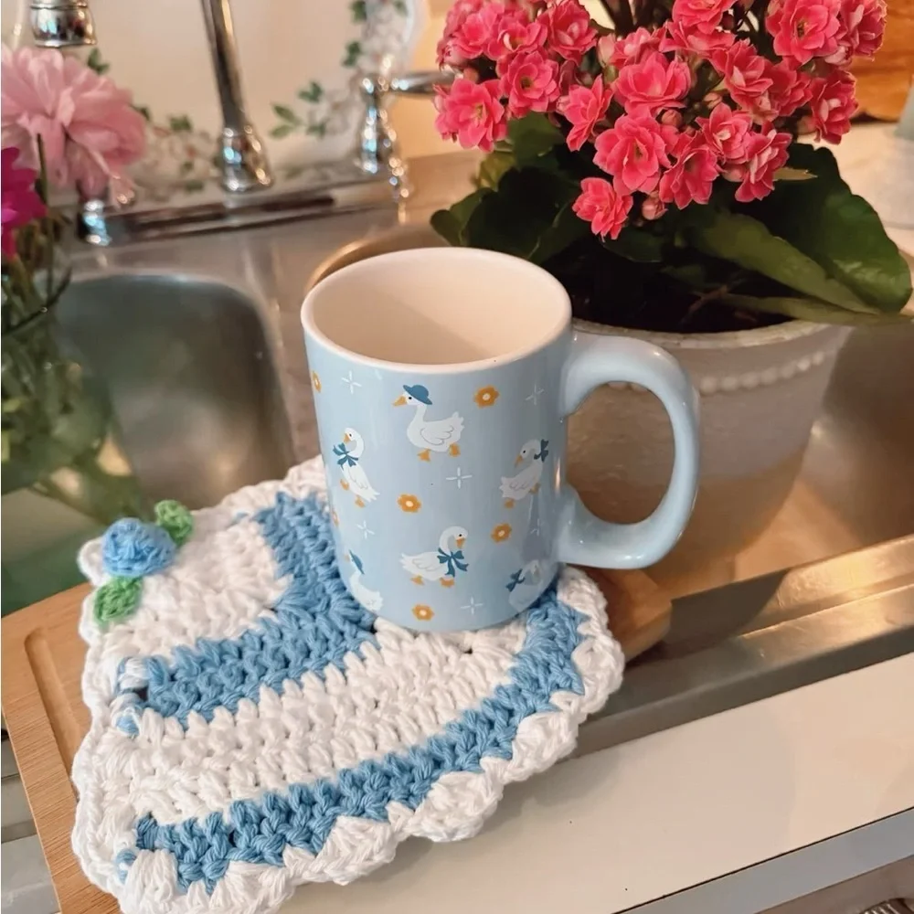 Aesthetic Blue & White Crochet Potholders